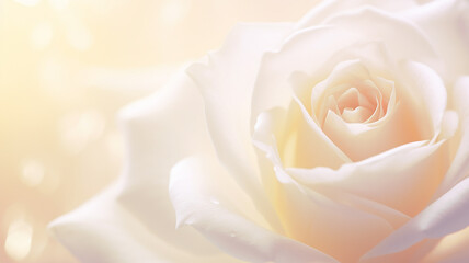 white delicate rose flower close-up, soft pastel abstract delicate feminine background - obrazy, fototapety, plakaty