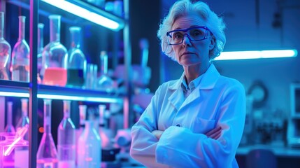 Portrait of a scientist in a white lab coat