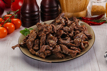 Stew beef slices with gravy