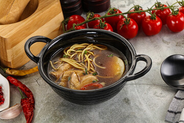 Japanese Miso soup with chicken