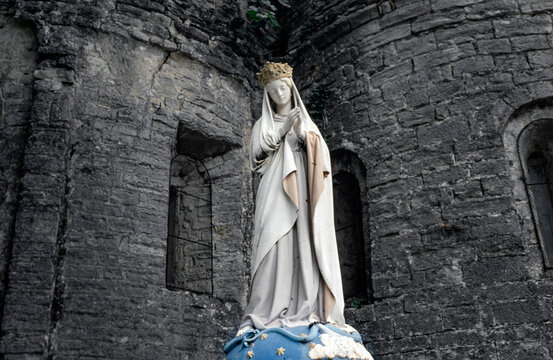 statue of virgin mary France. Eighties.