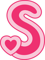S Heart Alphabet Valentine Day Font