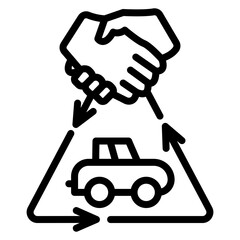 Used Car Dealership icon vector image. Can be used for Automotive Dealership.