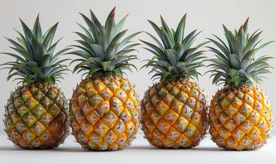 Beautiful pineapple in professional studio lighting