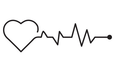 Heartbeat line life monitoring vector icon illustration. Cardiogram line simple illustration..eps