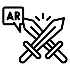 Ar Sword Fight icon vector image. Can be used for Augmented Reality.