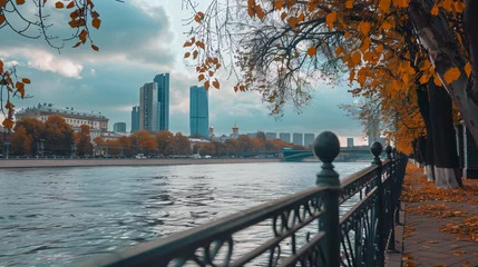 Foto op Plexiglas Embankment of the Moscow River with a view © Hassan