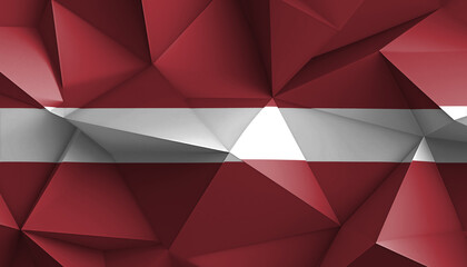 Republic of Latvia Abstract Prism on Background