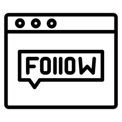 Follow icon vector image. Can be used for Live Streaming.