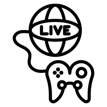 Live Gaming icon vector image. Can be used for Live Streaming.