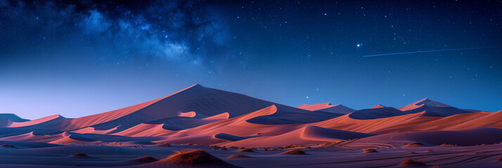Desert Night's Enchantment: Where Moonlight Kisses Sand Dunes, and Stars Weave Trails of Dreams