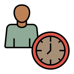   Time Management line filled icon