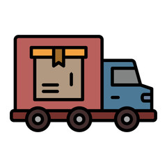  Delivery Truck line filled icon