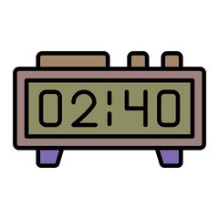   Digital Clock line filled icon