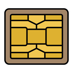   Credit Card Chip line filled icon