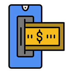   Mobile Atm line filled icon