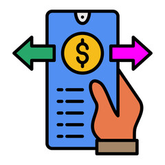  Money Transfer line filled icon