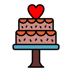   Wedding Cake line filled icon
