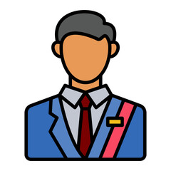  Politician line filled icon