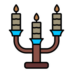   Candelabra line filled icon