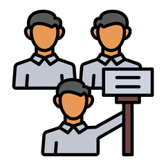   Protestors line filled icon