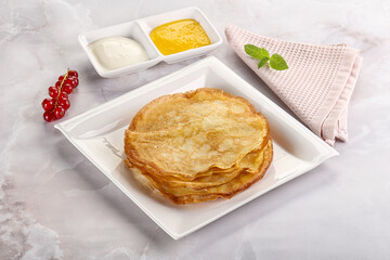 Sweet homemade thick baked pancakes