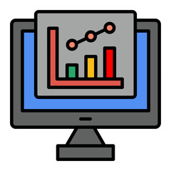   Bar Chart line filled icon