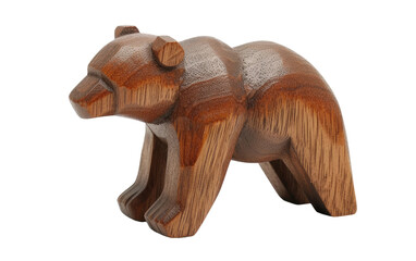 Wooden bear isolated on transparent Background