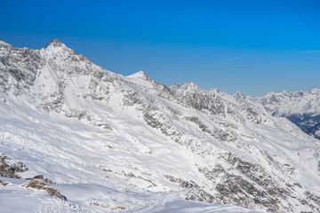 Mountain massif near Saas-Fee in Switzerland