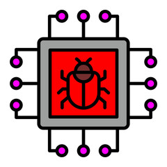 Naklejka premium Chip line filled icon