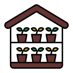   Greenhouse line filled icon