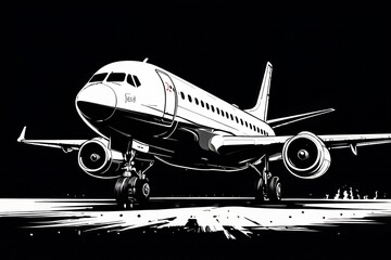 line art illustration of airplane