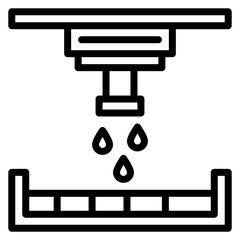 Binder Jetting icon vector image. Can be used for Additive Maufacturing.