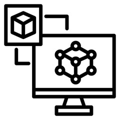 Digital Twin icon vector image. Can be used for Additive Maufacturing.