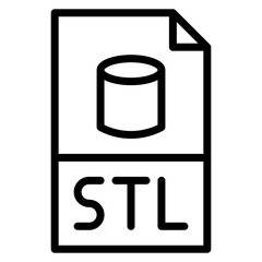 STL File icon vector image. Can be used for Additive Maufacturing.