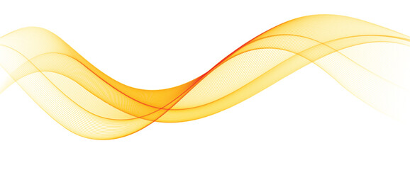 Vector abstract lines wavy flowing dynamic in orange yellow colors isolated. Swirl lines element for concept technology, banner template with space for text, cover, poster, flyer, website