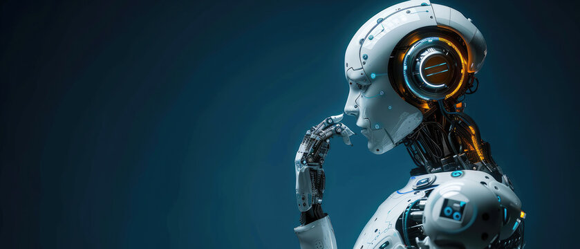 robot Ai Intelligence technology solutions develop cannot find solution background banner copy space area for text