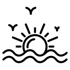 Sunrise icon vector image. Can be used for World Refugee Day.
