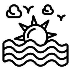 Sunset icon vector image. Can be used for World Refugee Day.