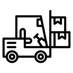 Forklift icon vector image. Can be used for Construction Vehicles.