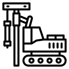 Obraz premium Pile Driver icon vector image. Can be used for Construction Vehicles.