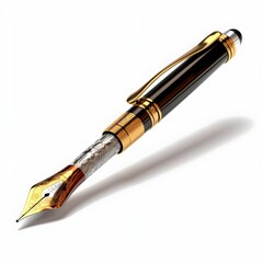 Naklejka premium fountain pen isolated on white