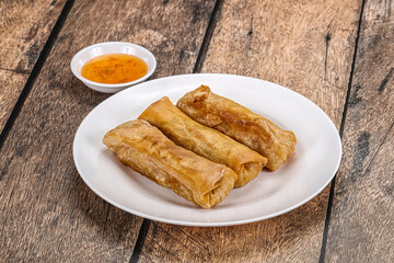 Traditional crispy fried stuffed springroll