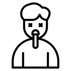 Vomiting icon vector image. Can be used for Allergy Symptoms.