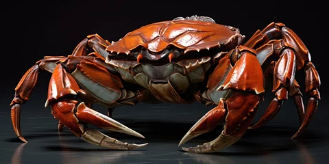 Foto op Canvas Scylla serrata. Mud crab isolated on transparent background. Raw materials for seafood restaurant concept. Live giant mud crab with big claw. Alive mud crab. © Coosh448