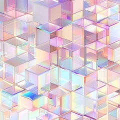 Geometric holographic cubes in a mesmerizing pattern