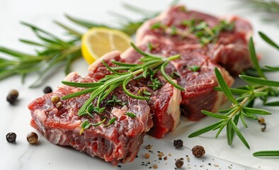 lamb meat isolated on white background 