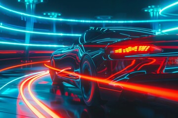 Glowing Metropolis: Timelapse Journey Through a City Bathed in Futuristic Light Trails