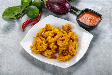 Golden fried squid crispy tempura