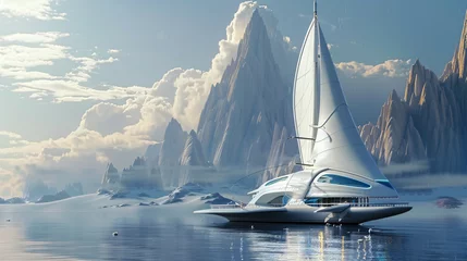Deurstickers Futuristic sailboat © Hassan